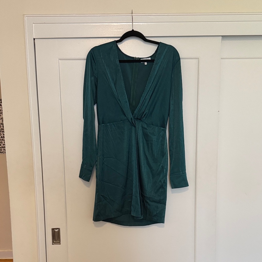 By The Way Deep Green Long Sleeve Mini Dress